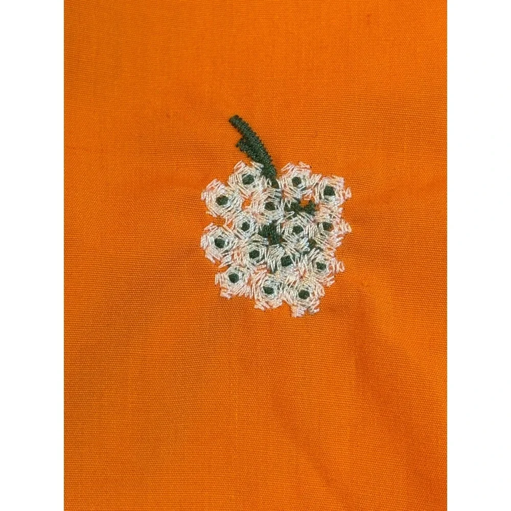 Floral Embroidered Tiered Babydoll Mini Dress Womens Small Orange Boho Whimsical